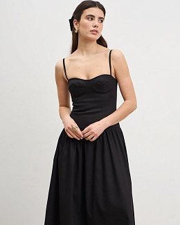 Платье  с корсетным   лифом "Тося", Черный