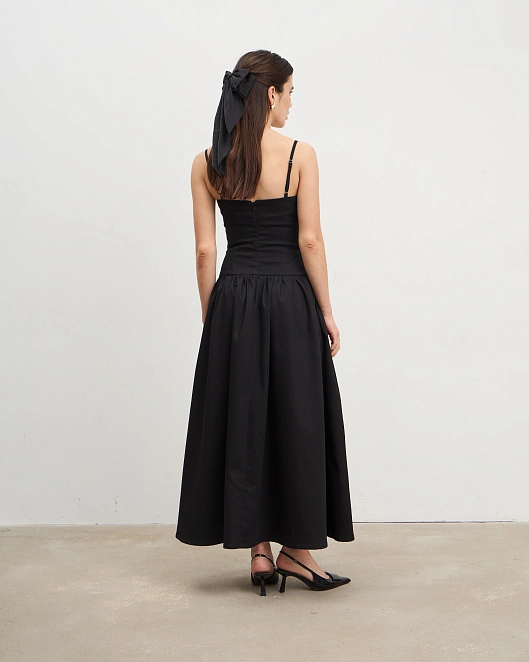 Платье  с корсетным   лифом "Тося", Черный