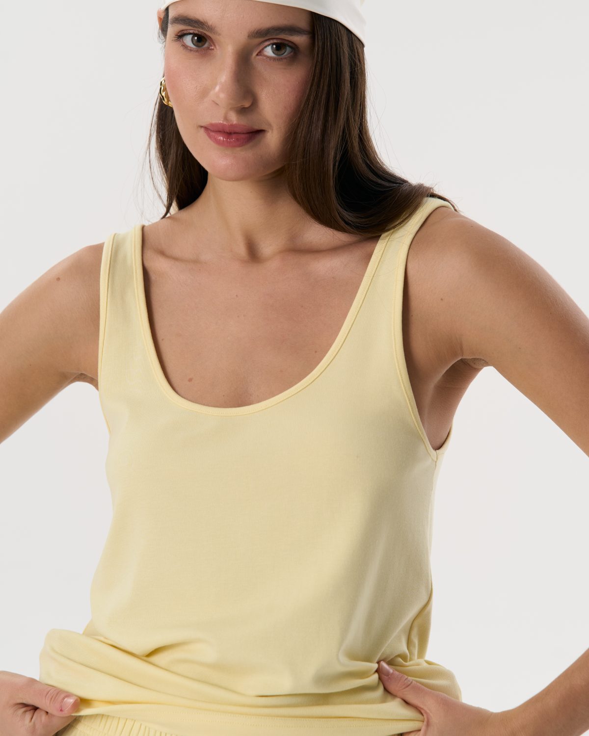 Свободная майка лимонный